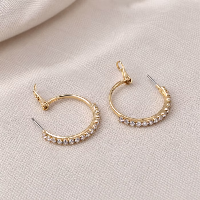 گوشواره حلقه ای نگین دار اکسسوری LE-1060 - Image 2